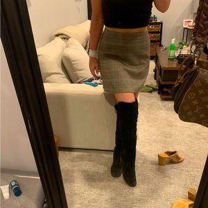 Plaid High Waisted Bodycon Pencil Skirt | Size S